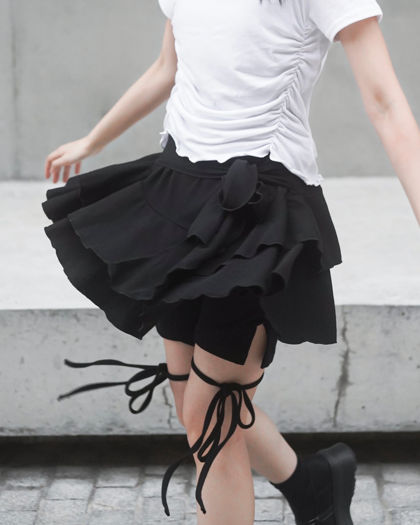 (SAMPLE SALE) Balletcore Ruffle Dress (White)